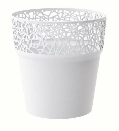 Blomkruka med spets TREE vit 14,5 cm