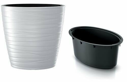 Blomkruka oval hög med MAZE vit 58,5 cm