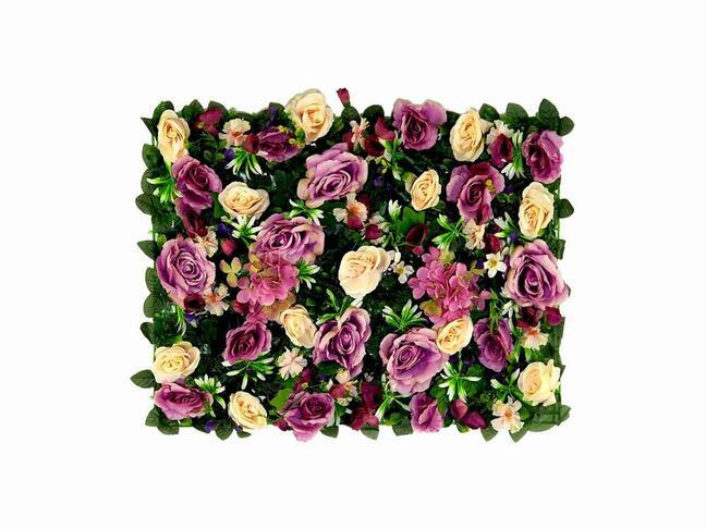 Konstgjord blomsterpanel Rose and Hydrangea - 40x60 cm