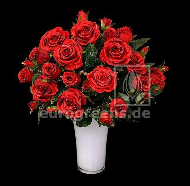 Konstgjord bukett med röda rosor 50 cm