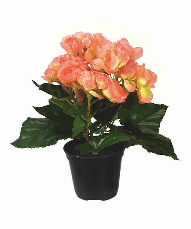 Konstgjord växt Begonia apelsin 20 cm