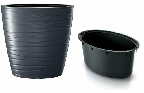Oval blomkruka hög med MAZE antracit 58,5 cm