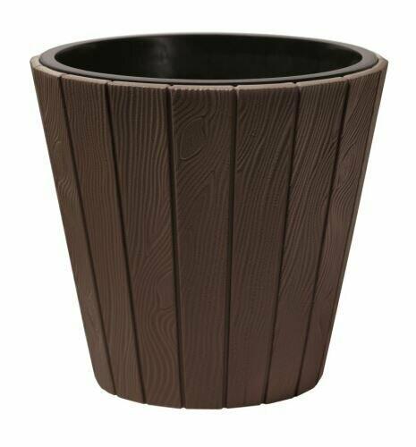 TRÄ blomkruka + brun insättning 34,8 cm